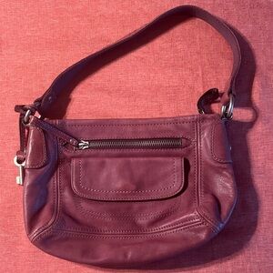 Purple Leather Shoulder Bag